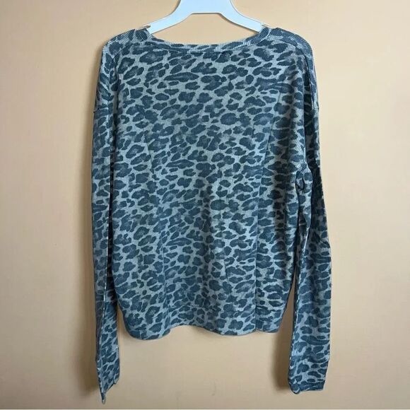 Generation Love Leopard Langley Criss Cross Waffle Knit Ribbed L/S Size Medium - Picture 2 of 7